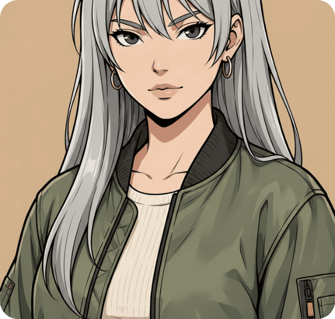 Aria in cel-shaded anime style